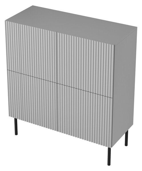 Comoda ASENSIO, gri mat/negru, PAL laminat, 100x42x110 cm