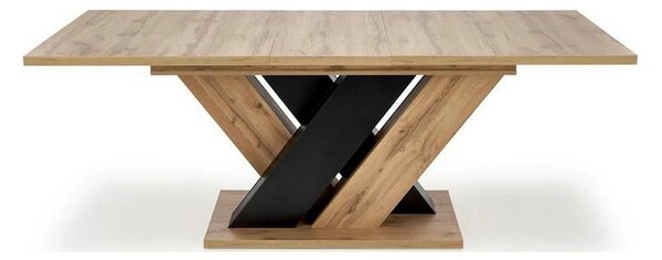 Masa extensibila BRANDON, stejar wotan/negru, PAL laminat, 160/200x90x