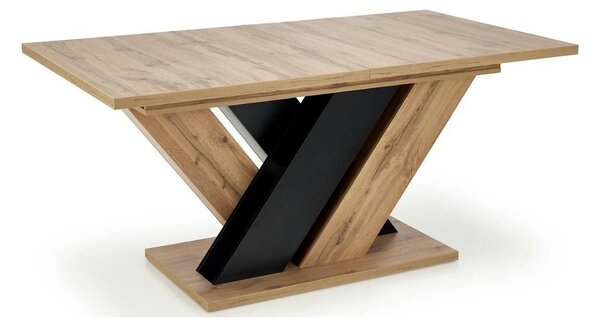 Masa extensibila BRANDON, stejar wotan/negru, PAL laminat, 160/200x90x