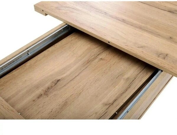Masa extensibila BRANDON, stejar wotan/negru, PAL laminat, 160/200x90x