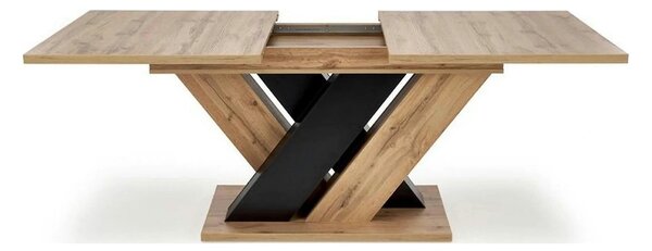 Masa extensibila BRANDON, stejar wotan/negru, PAL laminat, 160/200x90x