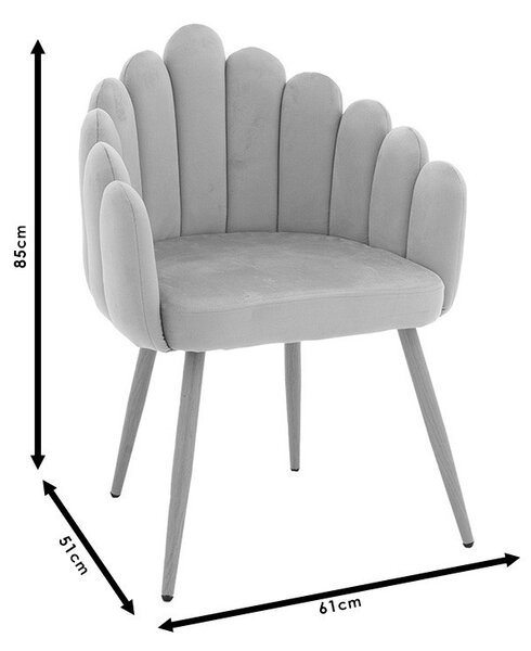 Fotoliu Briella picioare metalice culoare lemn natural - catifea roz