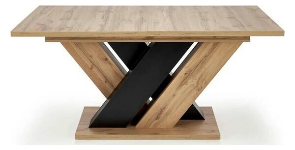 Masa extensibila BRANDON, stejar wotan/negru, PAL laminat, 160/200x90x
