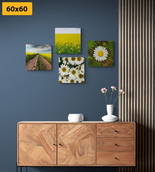 Set tablouri luncă plină de flori