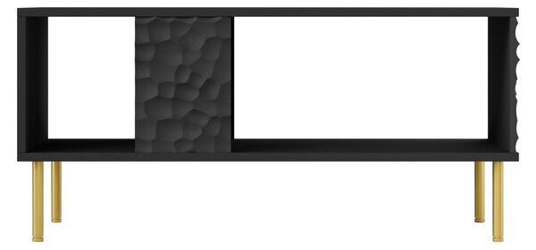 Masuta cafea BULLET, negru/auriu, PAL laminat, 90X50X43 cm