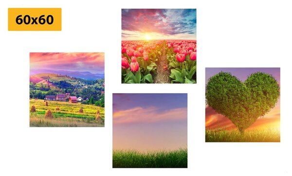 Set tablouri natura în culori pastelate