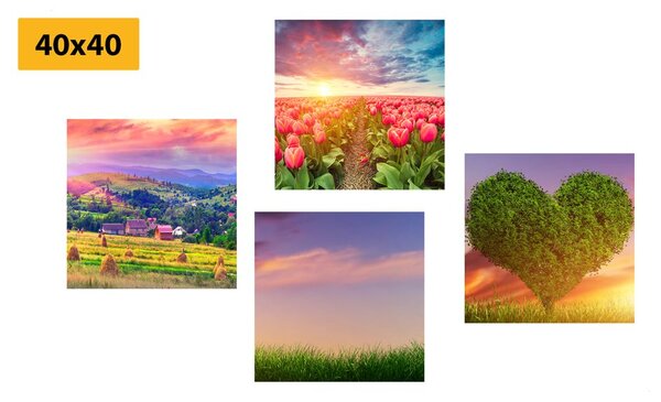 Set tablouri natura în culori pastelate