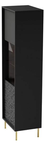 Vitrina BULLET, negru mat, PAL, 55x41x185 cm