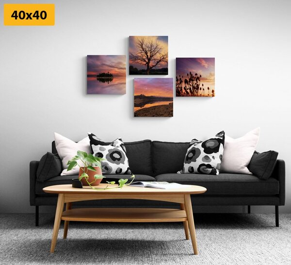 Set tablouri natura plină de culori romantice