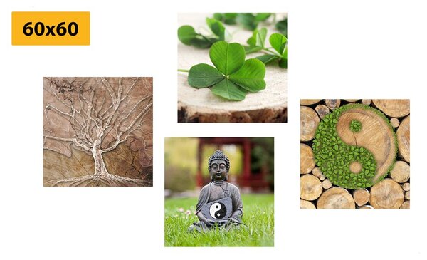 Set tablouri Feng Shui cu elementele naturii