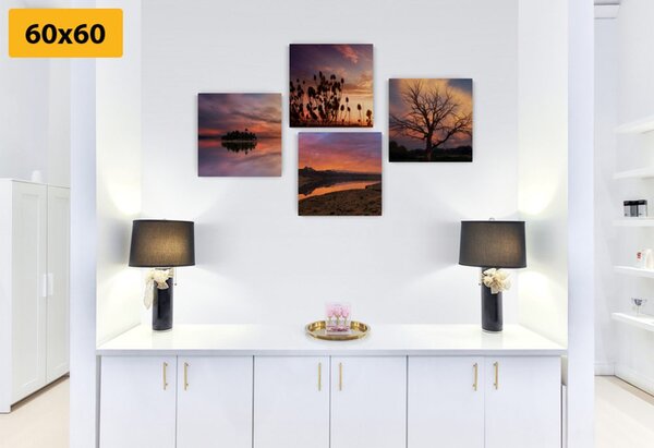 Set tablouri natura plină de culori romantice