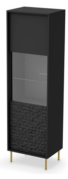 Vitrina BULLET, negru mat, PAL, 55x41x185 cm