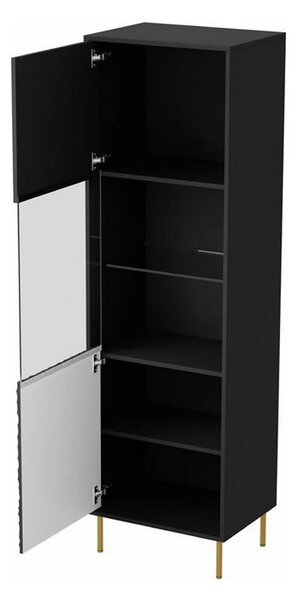 Vitrina BULLET, negru mat, PAL, 55x41x185 cm