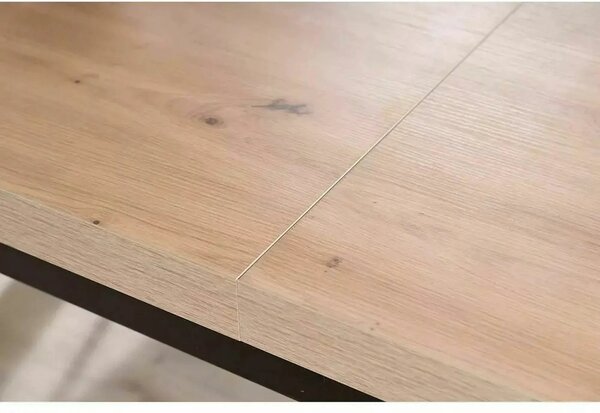 Masa extensibila PRESTO, stejar artisan/negru, PAL laminat, 140/218x80