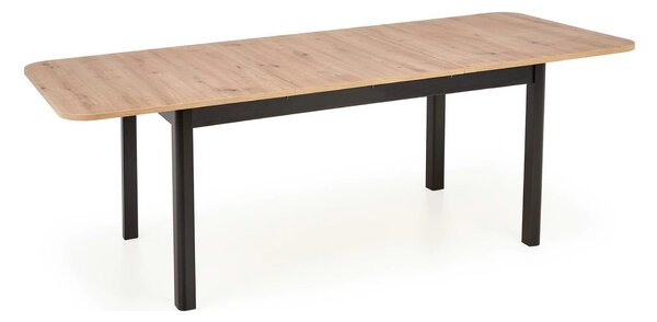 Masa extensibila FLORIAN, stejar artisan/negru, PAL furniruit, 160/228