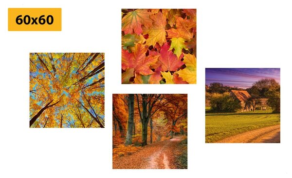 Set tablouri natura în culori de toamnă