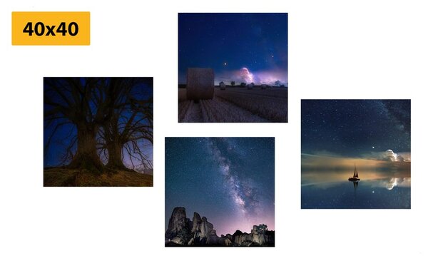 Set tablouri natura misterioasă de noapte