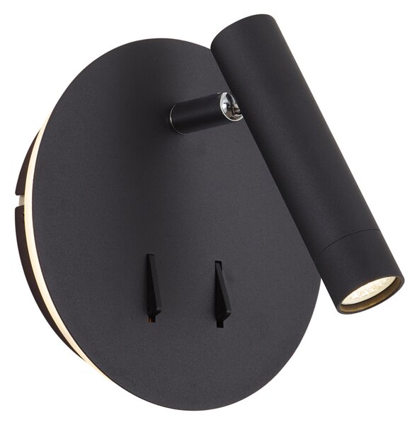 Lampă de perete modernă neagră, inclusiv LED cu USB-C - Croft