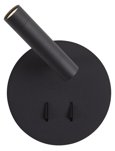 Lampă de perete modernă neagră, inclusiv LED cu USB-C - Croft