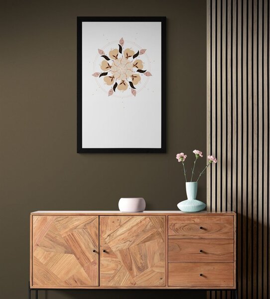 Poster cu passepartout abstracție delicată a florilor