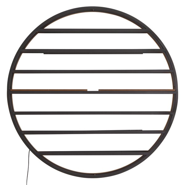 Modern Wall Lamp Black with wine rack Incl. LED - Wine Rack