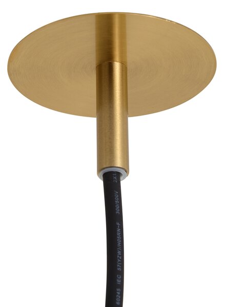 Lampă suspendată Art Deco Auriu cu sticlă opal IP44 - Flore