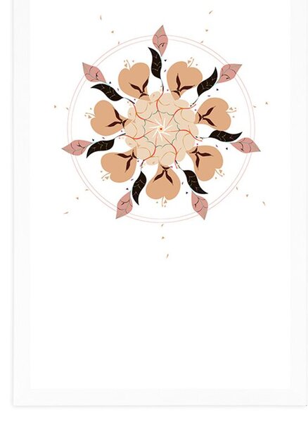 Poster cu passepartout abstracție delicată a florilor