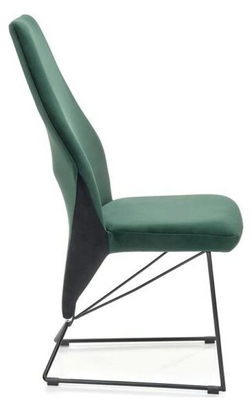 Scaun tapitat K485, verde inchis, stofa catifelata, 44x63x96 cm