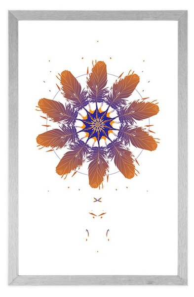 Poster cu passepartout abstracție jucăușă cu pene