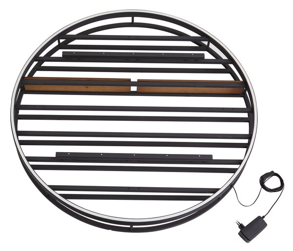 Modern Wall Lamp Black with wine rack Incl. LED - Wine Rack