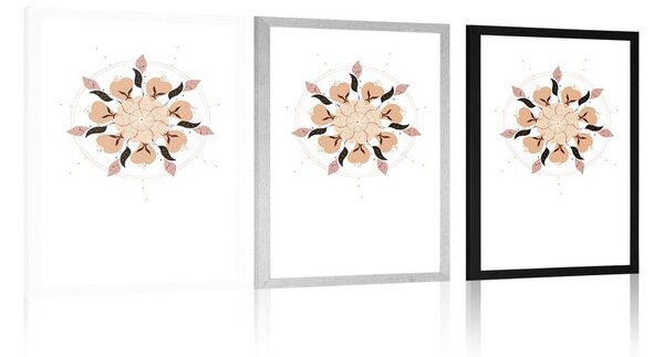 Poster cu passepartout abstracție delicată a florilor