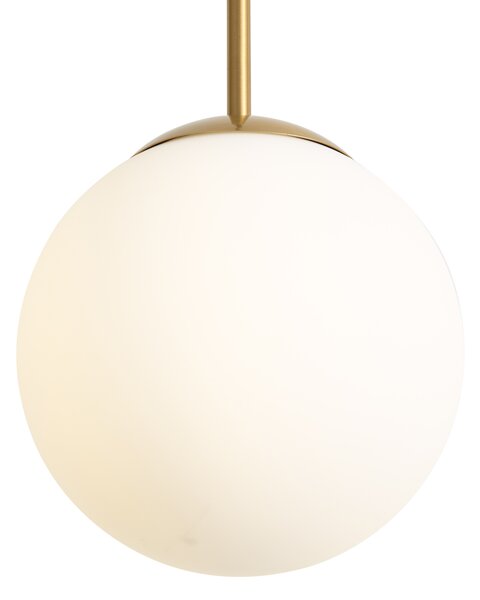 Lampă suspendată Art Deco Auriu cu sticlă opal IP44 - Flore
