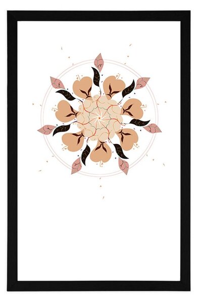 Poster cu passepartout abstracție delicată a florilor