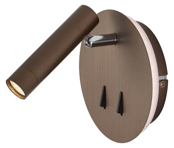 Lampă de perete modernă bronz închis, inclusiv LED cu USB-C - Croft