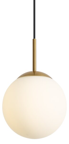 Lampă suspendată Art Deco Auriu cu sticlă opal IP44 - Flore