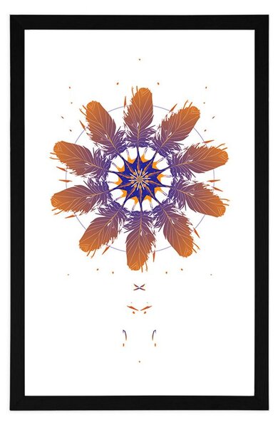 Poster cu passepartout abstracție jucăușă cu pene