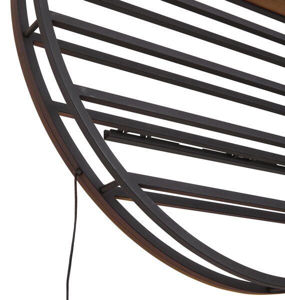 Modern Wall Lamp Black with wine rack Incl. LED - Wine Rack
