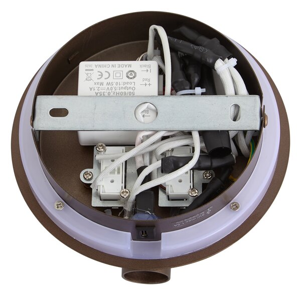 Lampă de perete modernă bronz închis, inclusiv LED cu USB-C - Croft
