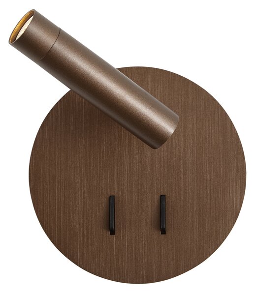 Lampă de perete modernă bronz închis, inclusiv LED cu USB-C - Croft