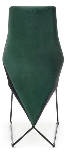 Scaun tapitat K485, verde inchis, stofa catifelata, 44x63x96 cm