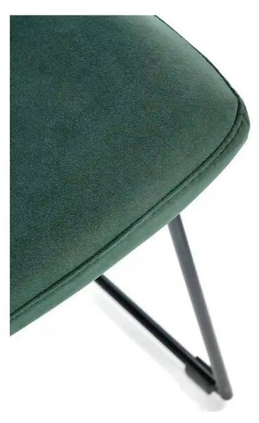 Scaun tapitat K485, verde inchis, stofa catifelata, 44x63x96 cm