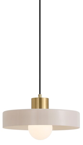 Lampă suspendată retro alamă cu alb pentru sistem de șină monofazat - Iconic Jina