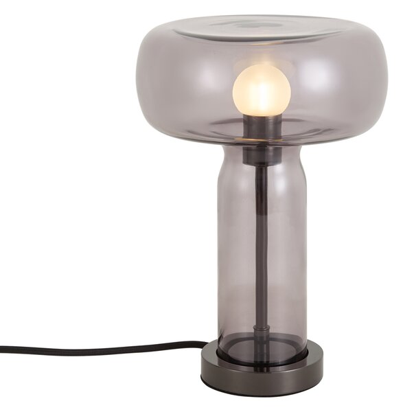 Hotel Chic Table Lamp Gunmetal with Smoke Glass - Amara