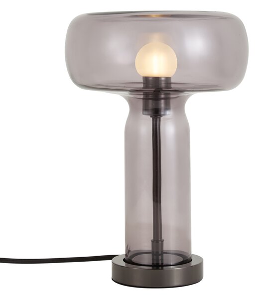 Hotel Chic Table Lamp Gunmetal with Smoke Glass - Amara