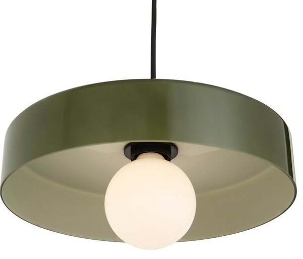Lampă suspendată retro alamă cu verde pentru sistem de șină monofazat - Iconic Jina