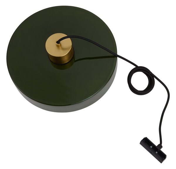 Lampă suspendată retro alamă cu verde pentru sistem de șină monofazat - Iconic Jina