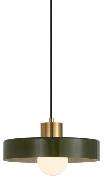 Lampă suspendată retro alamă cu verde pentru sistem de șină monofazat - Iconic Jina