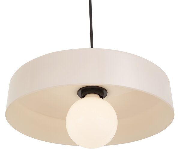 Lampă suspendată retro alamă cu alb pentru sistem de șină monofazat - Iconic Jina