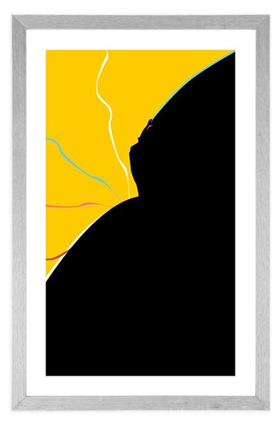 Poster cu passepartout abstractizarea corpului feminin