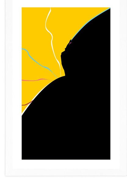 Poster cu passepartout abstractizarea corpului feminin